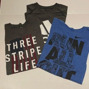 Bundle of mens size small shirts. Two Adidas, one Nike